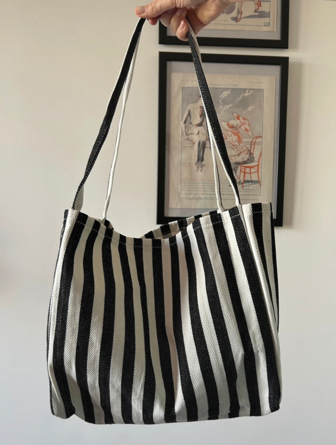 Shopper righe bianche e nere